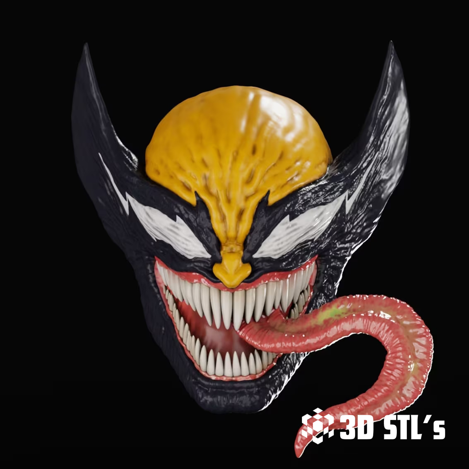 Venom Wolverine Helmet STL – Symbiote Mashup Cosplay Mask