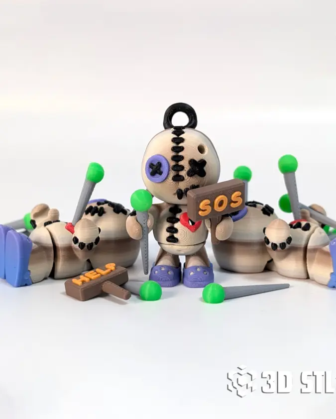 Voodoo Doll STL & 3MF – Spooky Cute Halloween 3D Print