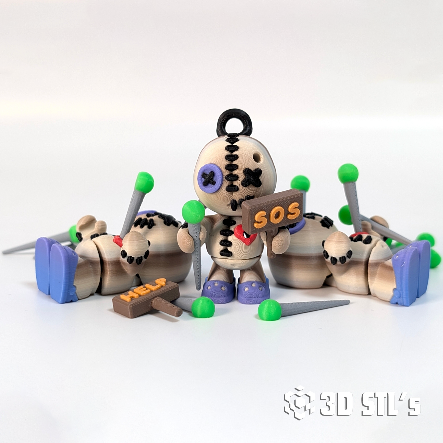Voodoo Doll STL & 3MF – Spooky Cute Halloween 3D Print