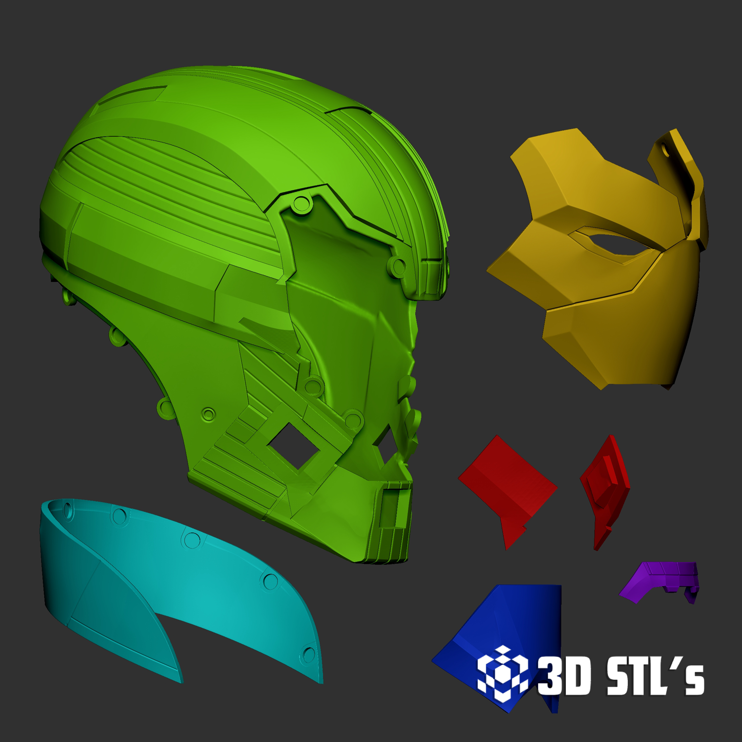 Wall Breaker Iron Man Helmet STL – 3D print preview 5
