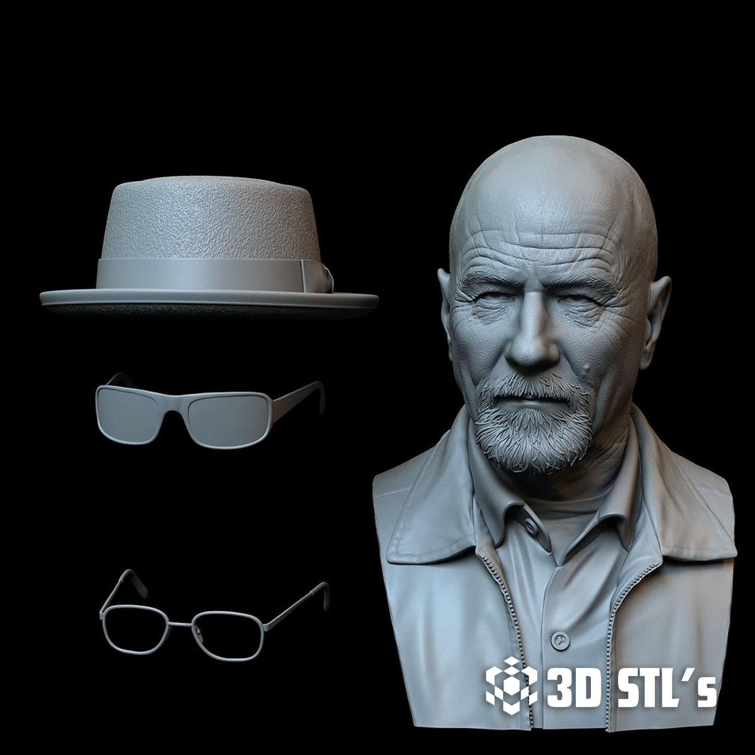 Heisenberg STL File – 3D print preview 2