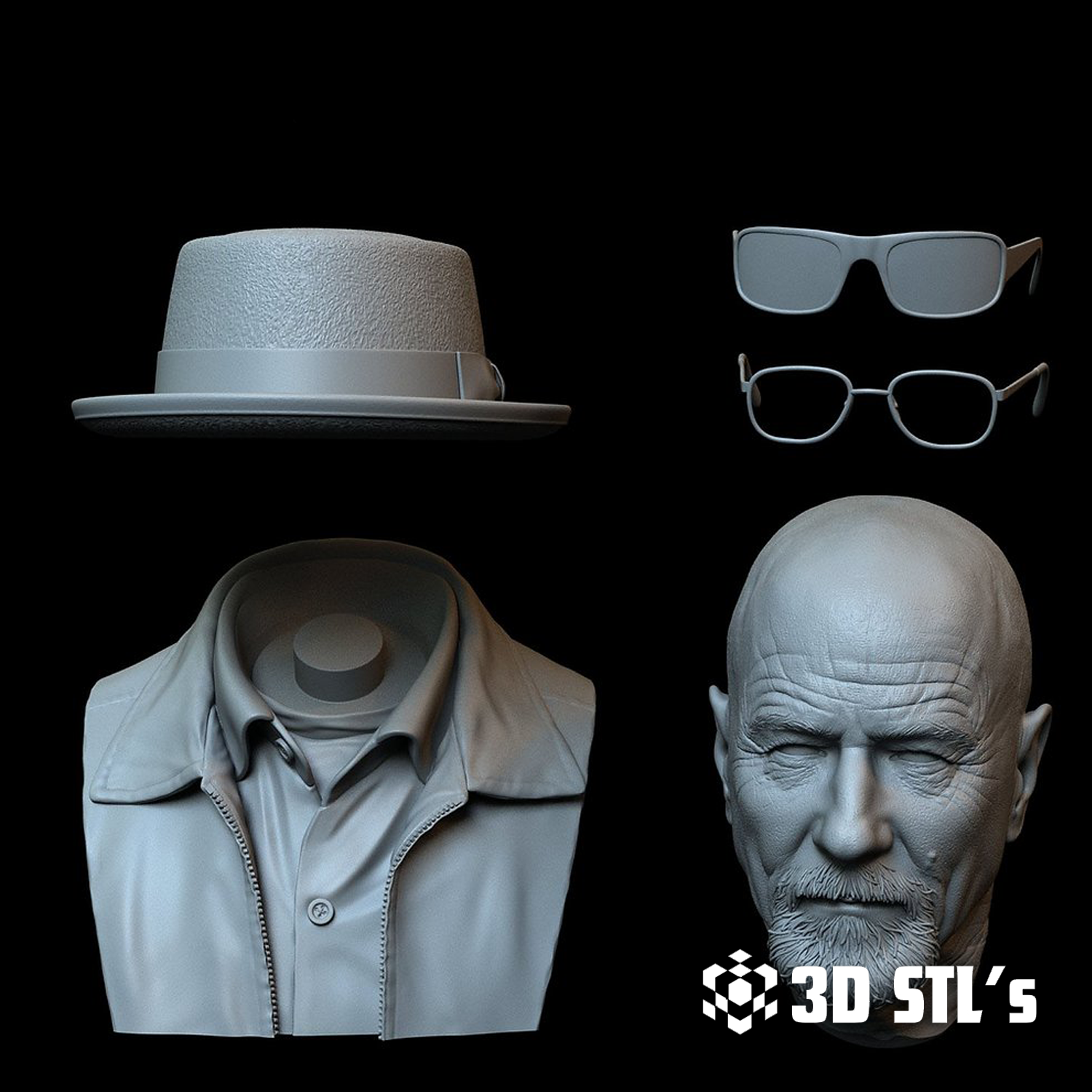 Heisenberg STL File – 3D print preview 4