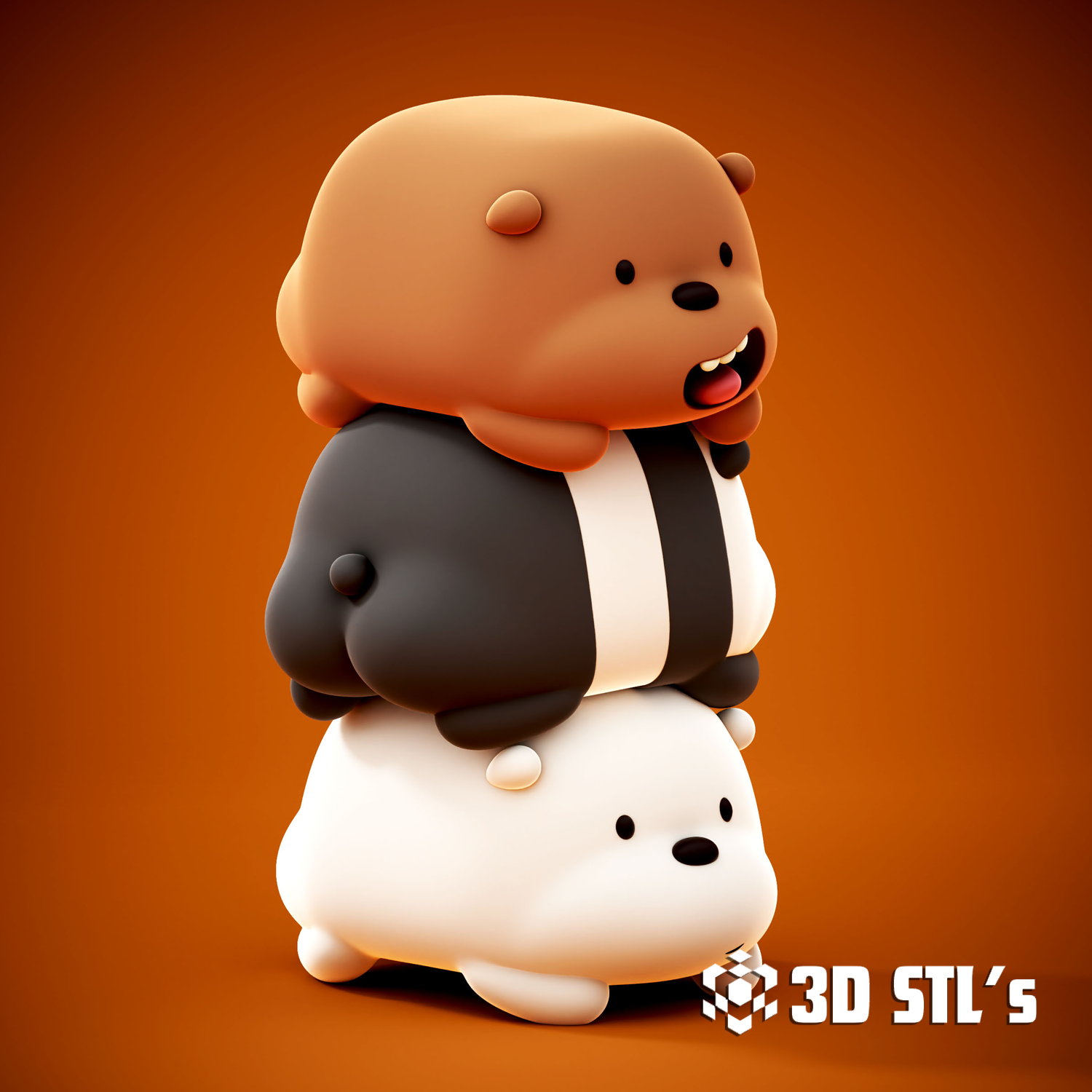 We Bare Bears STL – 3D print preview 2