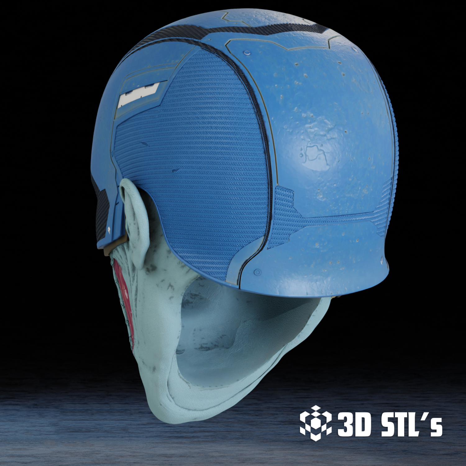 Zombie Captain America Helmet STL & 3MF – 3D print preview 4