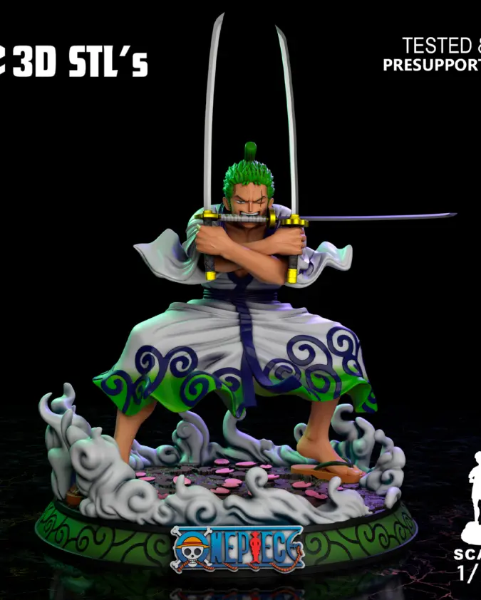 Zorojuro STL – One Piece Wano Samurai Zoro 1/10 Scale Figure
