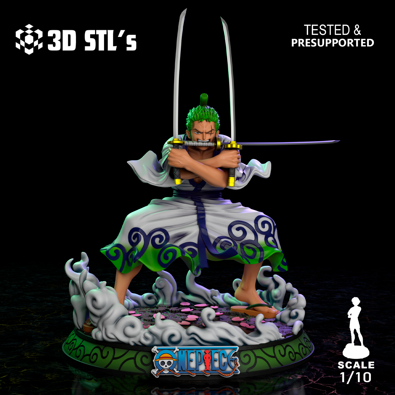 Zorojuro STL – One Piece Wano Samurai Zoro 1/10 Scale Figure