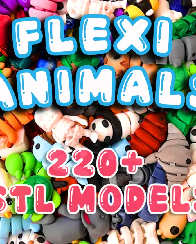 Flexi Mini Animals STL & 3MF Pack – 220+ Articulated Fidget Toys
